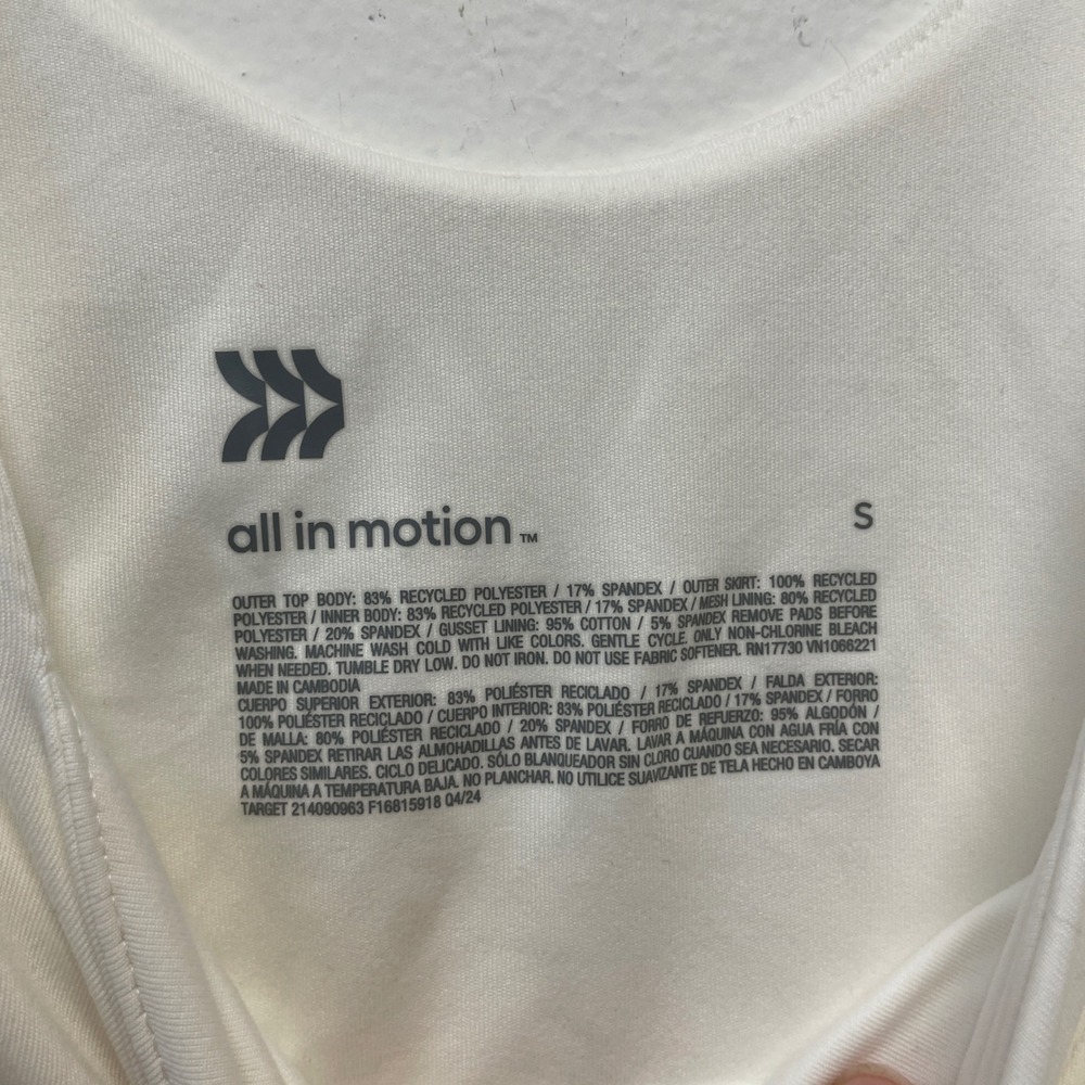 All in Motion Women's White Pleated Athletic Tennis Dress Size Small - Picture 5 of 5
